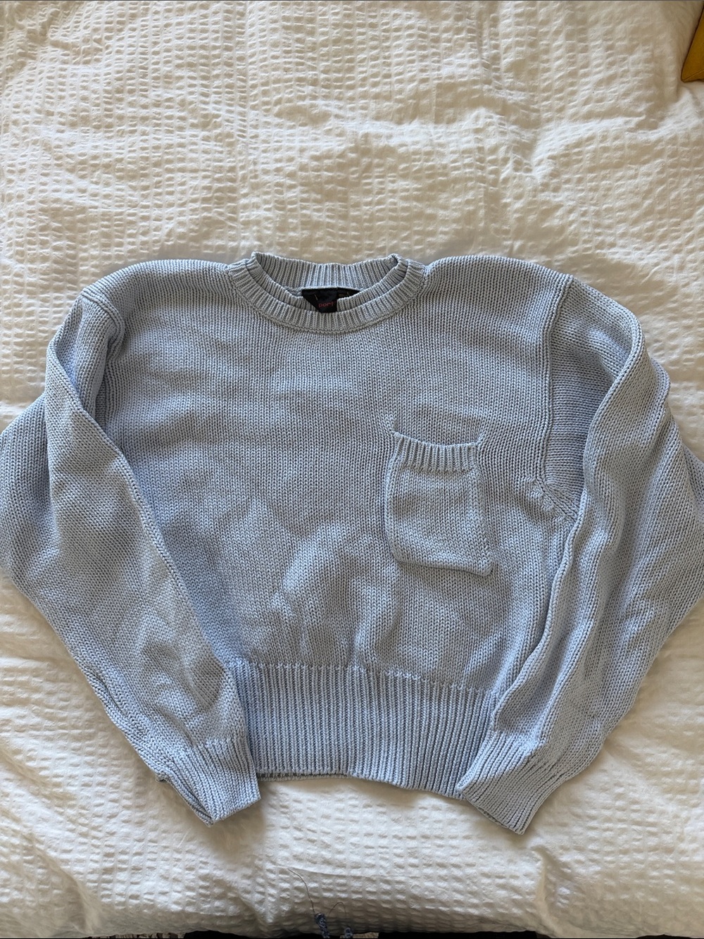 Vintage Liz Sport Light Blue 💯 cotton Crewneck Pocket Sweater